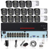 3MP 16-Channel NVR PoE Security Camera Kit with 16 cameras and NVR for comprehensive surveillance coverage.