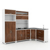 Multi-Piece Modular Kitchen Unit in a Brown and White Finish