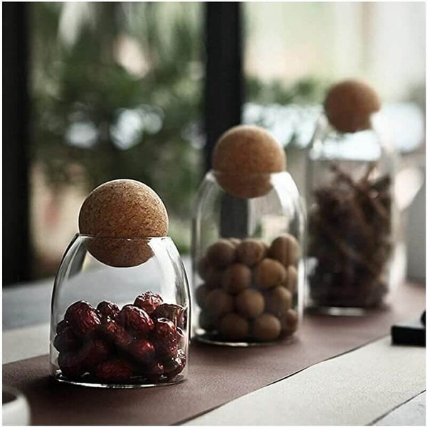 Perfect Dealz 3 Piece Glass Jars with Airtight Ball Cork Lid