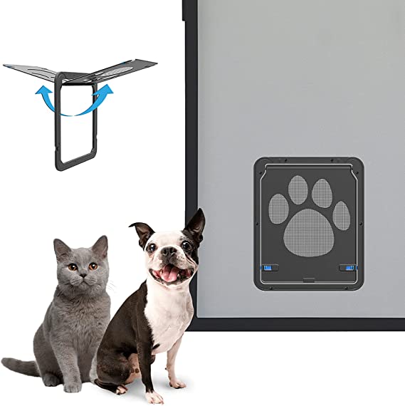 11.4 inches Lockable Magnetic Flap Pet Screen Door with pets and flap design