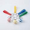Football Silicone Keychain featuring colorful straps and mini soccer ball charms for a sporty accessory.