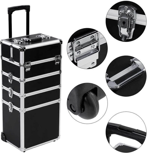 4 in 1 Professional Aluminium Makeup Cosmetics Travel Case image 1