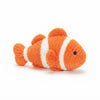 Orange and White Striped Clownfish Plush Toy for cuddles and decor, soft and durable 40cm marine-themed toy.
