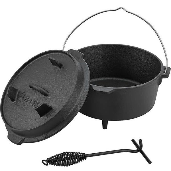 Perfect Dealz Cast Iron Dutch Oven with Lid and Lid Lifter