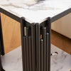 Marble End Table with 2-Tier Open Storage Shelves featuring a marble top and modern design.