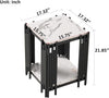 Marble End Table with 2-Tier Open Storage Shelves