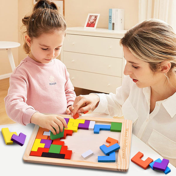 Wooden Square Puzzle Set