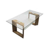 Perfect Dealz Glass Coffee Table with Wooden/Gold Legs