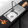 Perfect Dealz Single Bowl Stainless Steel Kitchen Sink with Drainboard