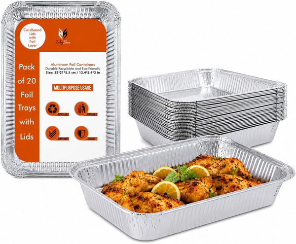 Aluminium Foil Roasting Trays with Lids for Oven and BBQ