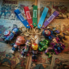 3D Superhero Character Keychain collection featuring colorful keychains and detailed superhero figures.