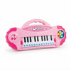 Electronic Organ Keyboard in pink with keys and colorful lights, designed for kids to play music and learn.