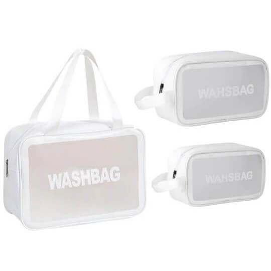 Perfect Dealz Set of 3 Transparent Cosmetic Wash Bag