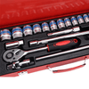 Perfect Dealz 24Pcs 1/2" Socket Ratchet Wrench Combination Tool Kit Set