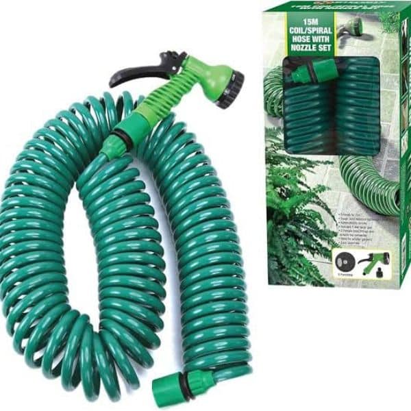15M Coiled/Spiral Garden Hose image 1
