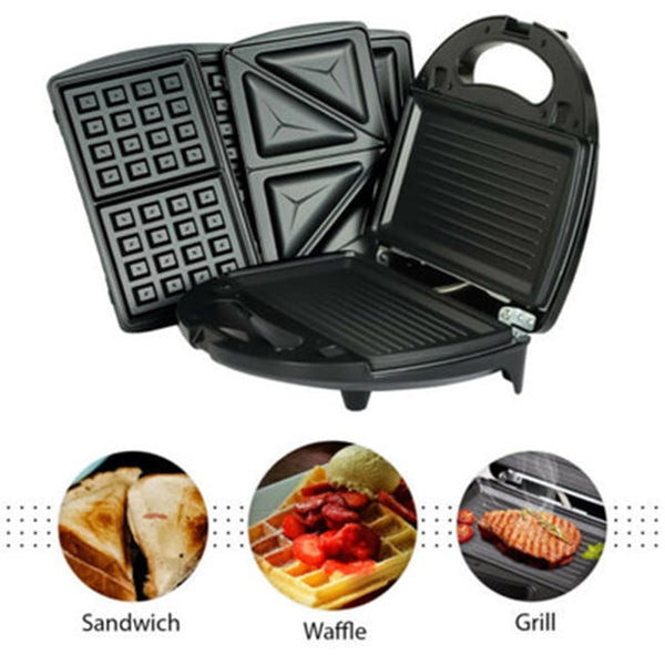 Perfect Dealz 3 in 1 Waffle Sandwich Panini Maker