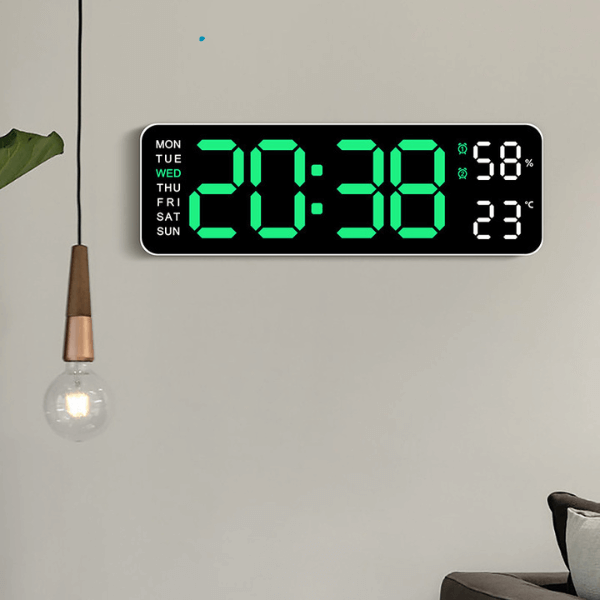 LED Digital Wall Clock with Temperature Display image 0