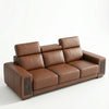 3 Seater Sofa with Adjustable Headrests in brown leather with modern design and adjustable headrests.
