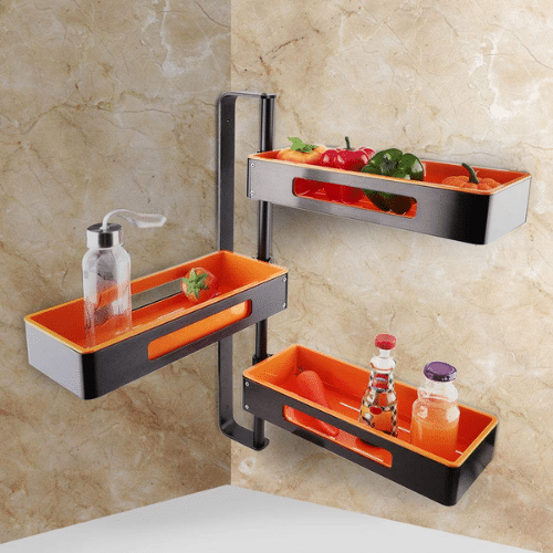 3-Tier Corner Storage Shelf with 180� Rotation image 2