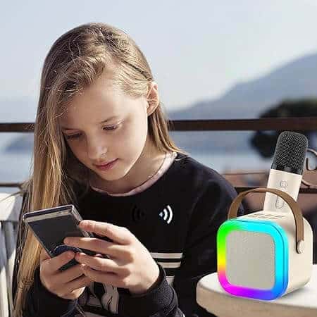 Perfect Dealz Mini Karaoke Bluetooth Speaker with 2 Wireless Portable Microphone