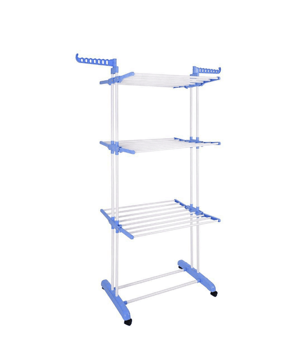 Foldable 3-Tier Clothes Rack Outdoor Indoor Airer with three drying levels for efficient garment drying.