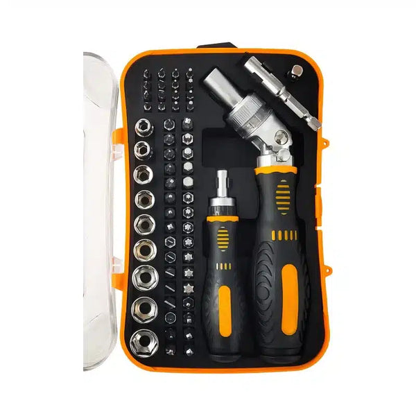 Perfect Dealz 61pcs Socket Screwdriver Bit Set With Rotatable Ratchet Handle and Storage Case