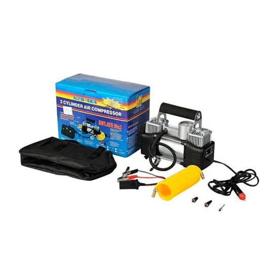 Heavy Duty 12 Volt 85L 2 Cylinder Portable Air Compressor and Carry Bag image 1