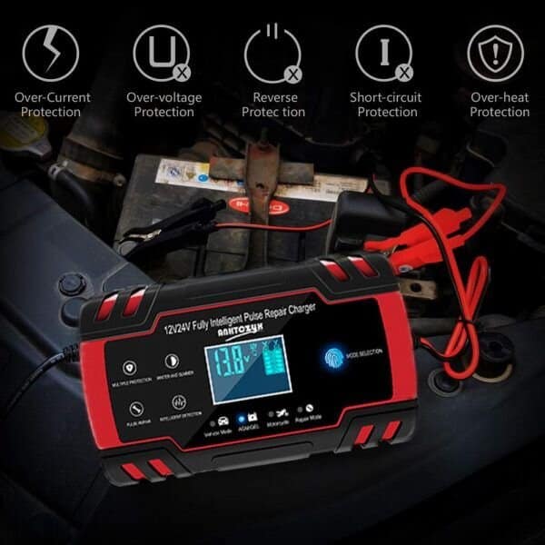 Perfect Dealz 12V/24V 8A Touch Screen Pulse Repair LCD Battery Charger