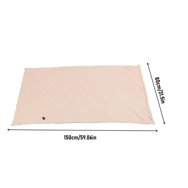 Portable Wearable Electric Heated Shawl Blanket shown laid out with dimensions 150cm x 80cm.