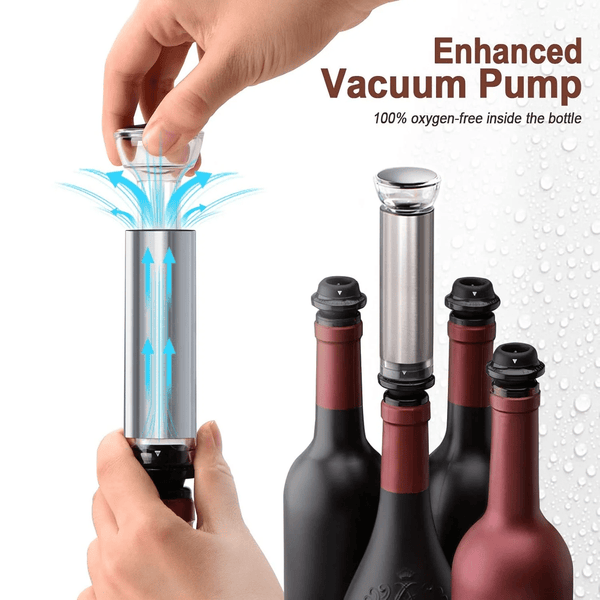 Perfect Dealz Wine Saver Vacuum Pump Set with 4 Reusable Stoppers