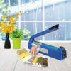 400mm Impulse Sealer with sealed bags, flowers, and a green plant in a bright window setting.