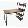 Space-Saving Industrial Desk with Storage Shelves featuring a modern design and ample storage space.