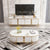 Modern TV Stand and Coffee Table Set featuring elegant design and luxurious finishes in a stylish living room.