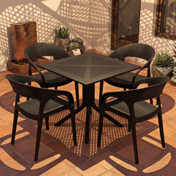 Perforated Table and Chair Set