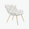 Modern Urban Ease Contour Lounge Chair with flower petal design and gold legs, perfect for chic living spaces.