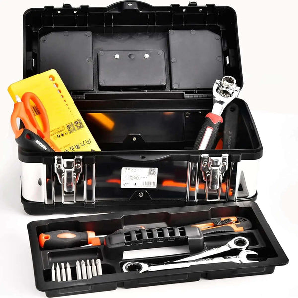 Perfect Dealz 19-Inch Heavy-Duty Stainless Steel Tool Storage Box