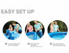 Easy setup steps for 4m Round Inflatable Outdoor Family Swimming Pool, including laying out, inflating, and filling the pool.