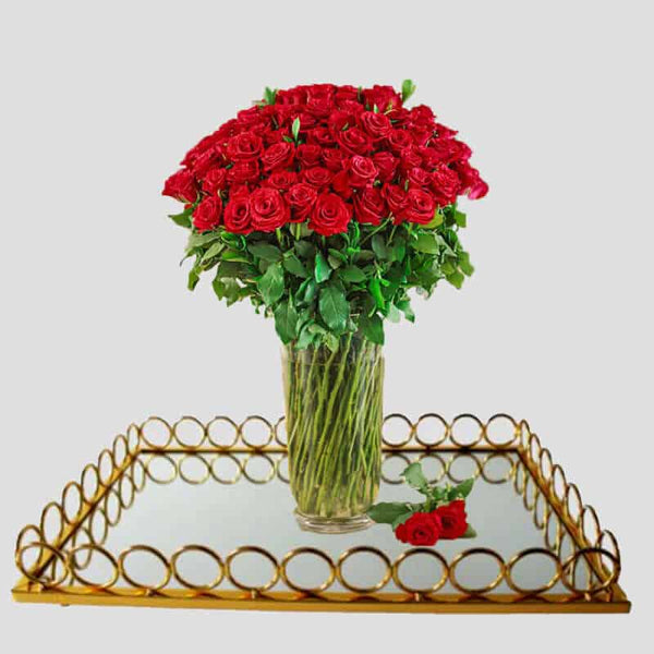 Perfect Dealz Gold Mirror Tray Large Size