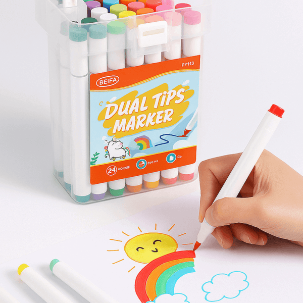 Perfect Dealz 24 Assorted Colours Dual-Tip Markers