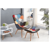 Relax Lounge Chair Set with vibrant patchwork design and matching footrest in a modern living space.