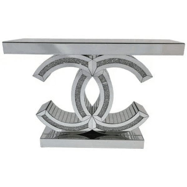 Perfect Dealz Silver Mirrored Diamond Console Table