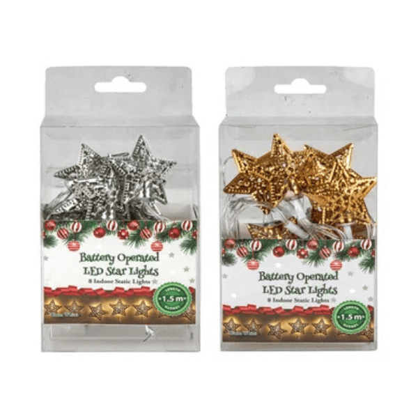 Perfect Dealz Star-Shaped Battery-Operated LED Christmas Lights 1.5m