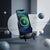 Desktop Magnetic Wireless Charging Bracket showcasing a smartphone charging with a sleek design