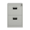 2-Drawer Compact Steel Filing Cabinet in a sleek gray finish, ideal for office organization in limited spaces.