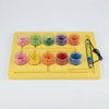 Magnetic Color and Number Maze Board featuring colorful beads in cups on a learning board.