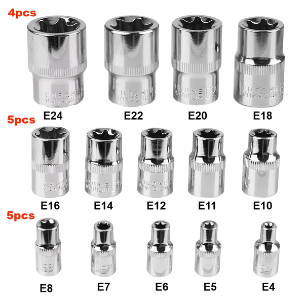 Perfect Dealz 14 Piece Auto Repair Wrench Head Torx Socket Set