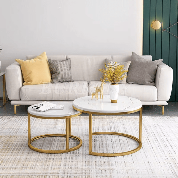 2 Piece Modern Living Room Round Table image 1