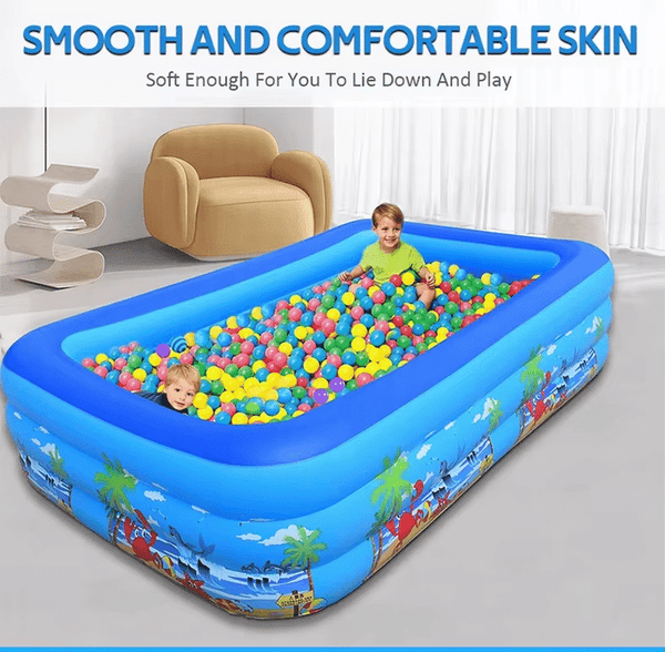 Perfect Dealz Inflatable Rectangular Kids Swimming Pool 180x130x56 CM