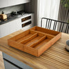 Perfect Dealz 4 Compartment Bamboo Drawer Organizer