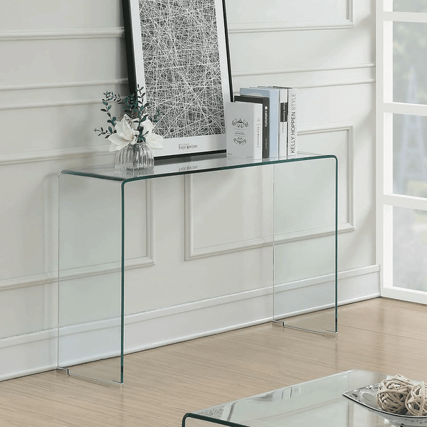 Crystal Edge Clear Glass Narrow Console Table - 120X60Cm image